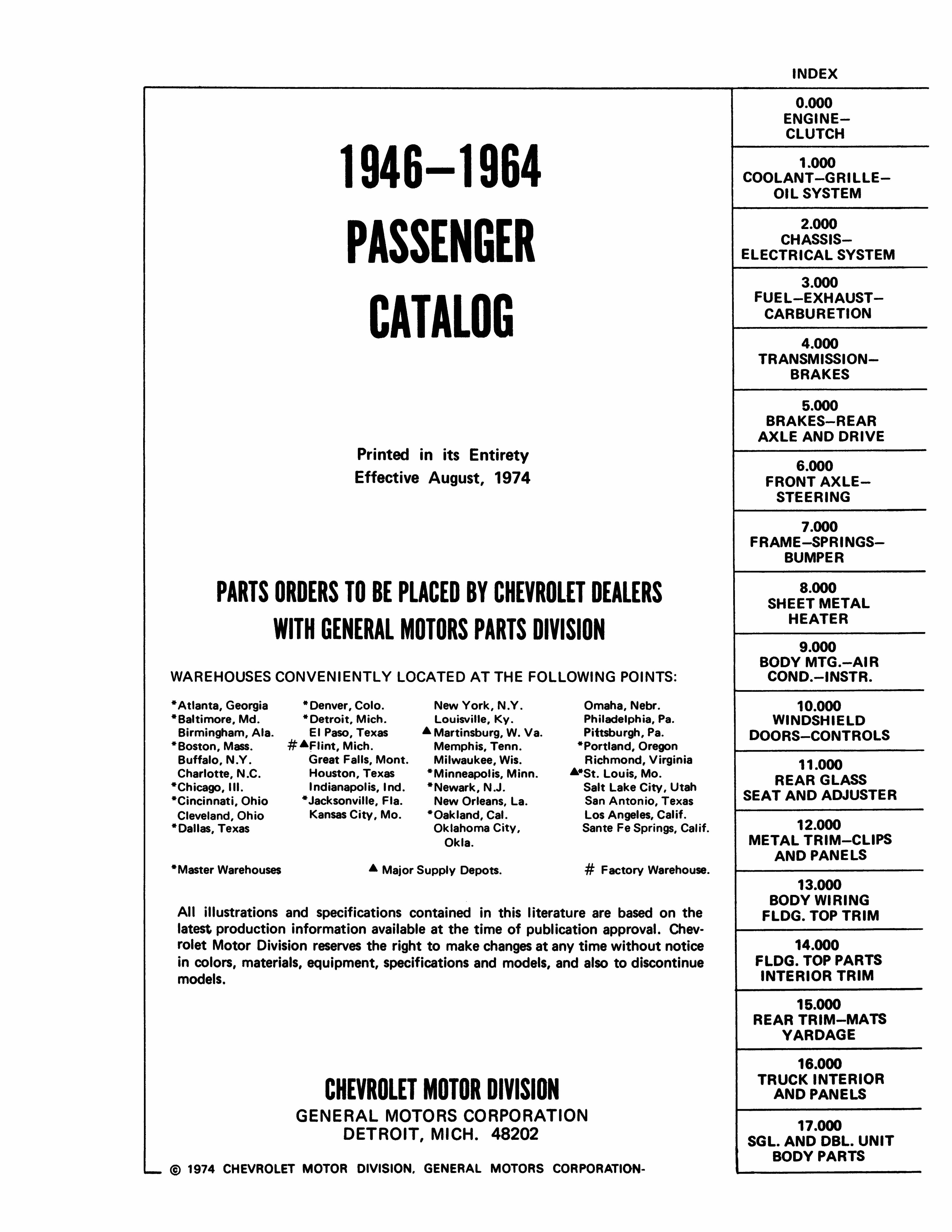Parts Catalog for 1946-1964 Chevrolet DPRGM-145-46PB